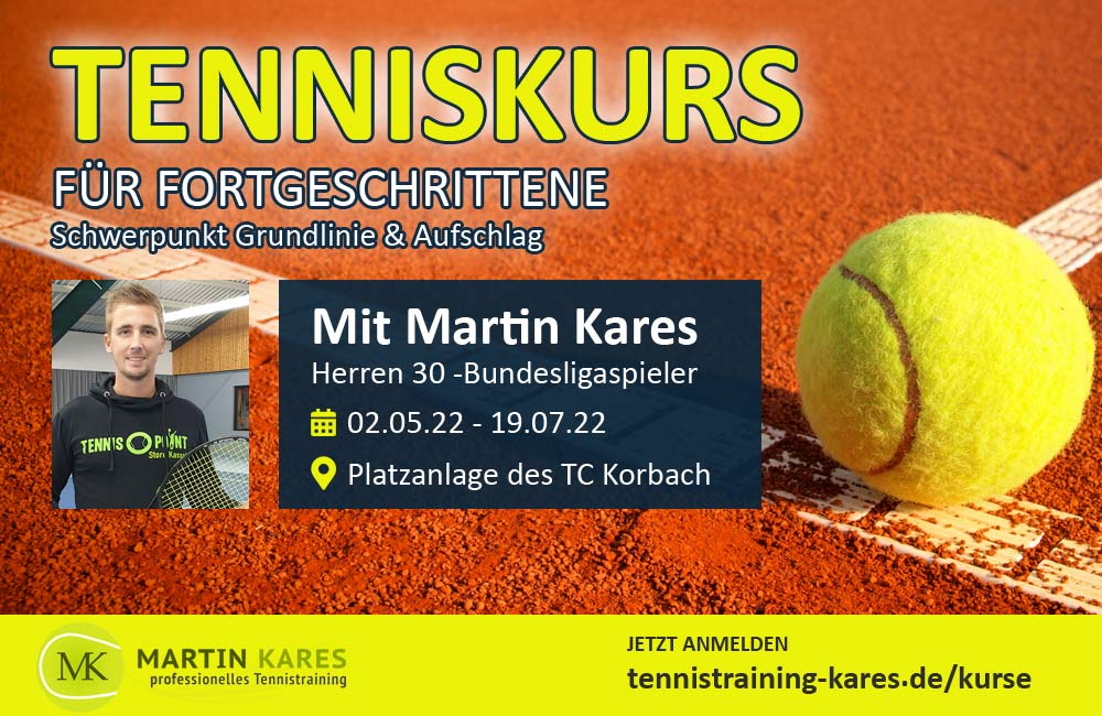 Tenniskurs für Fortgeschrittene beim TCK